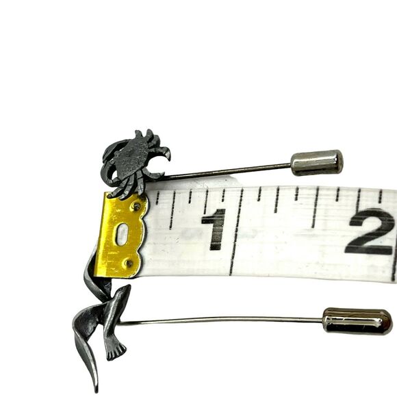 Seagull Crab Beach Classic Lapel Stick Pin Set Of 2 Women's Pewter Tone - Picture 3 of 10